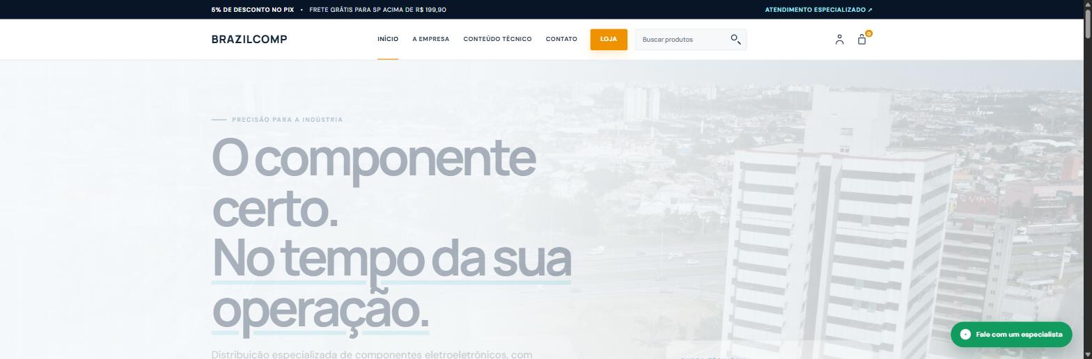 Tela inicial do projeto Brazilcomp
